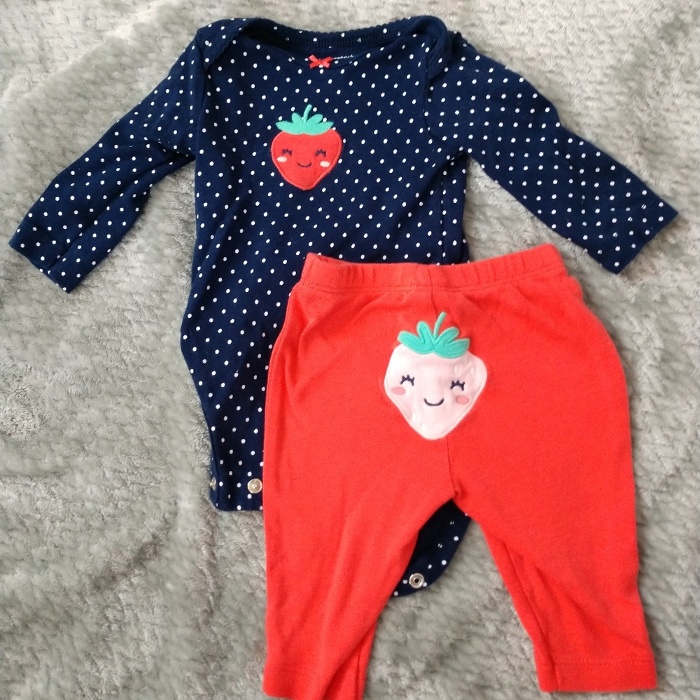 Carter's 3 month baby girl strawberry set adorable